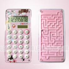 8 dígitos Dual Power 4c Calculadora de bolso impressa com Maze Game (LC526b)